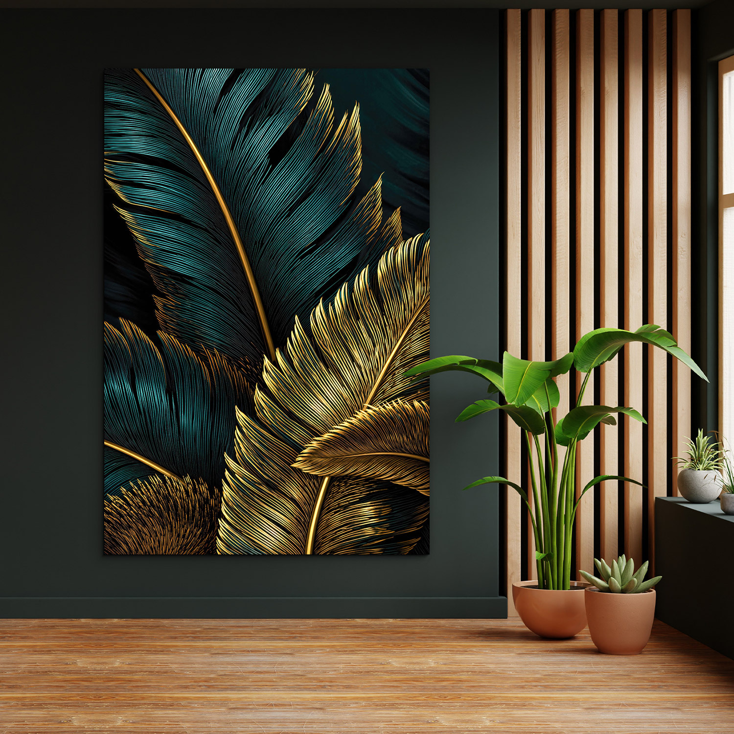 Drevený obraz - Listy luxusu