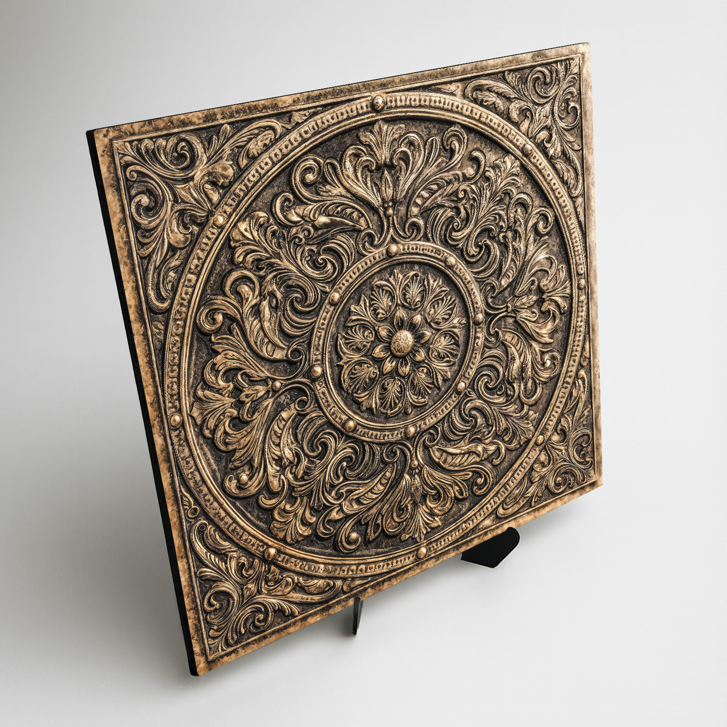 Drevená mandala - Bronzový ornament