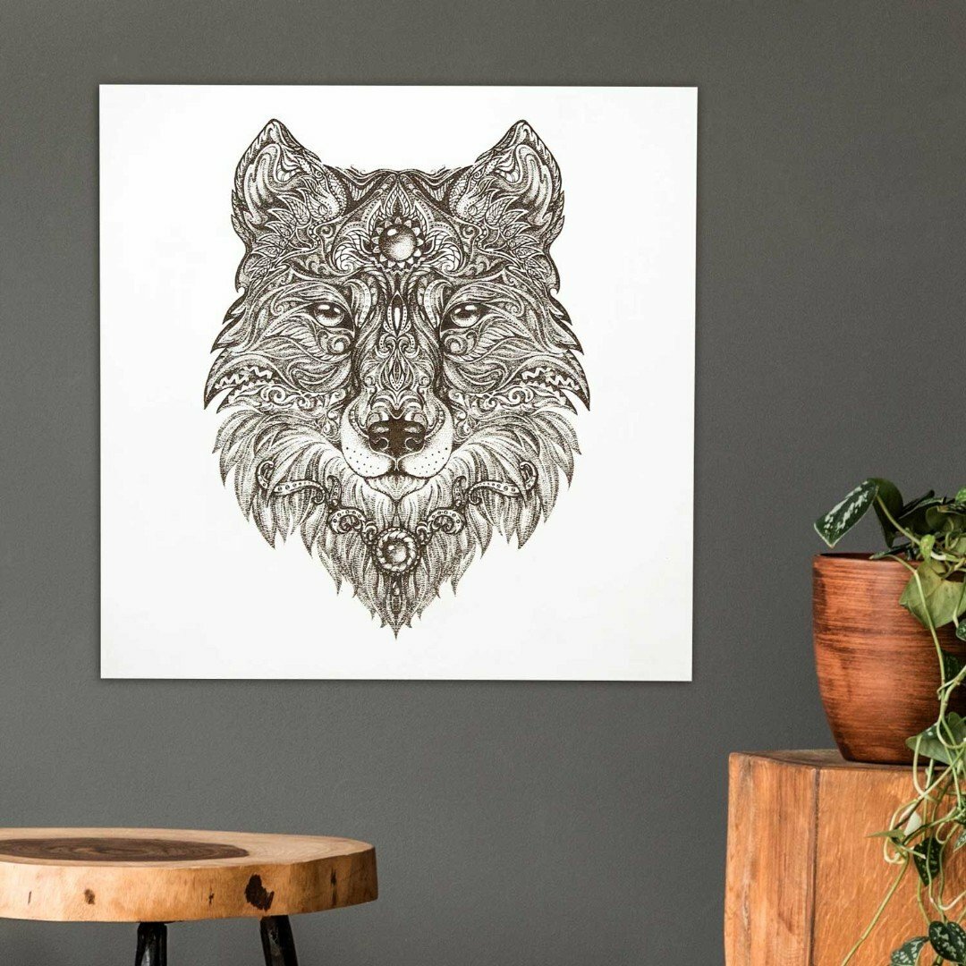 Luxusní dřevěný obraz ze dřeva  - Vlk 