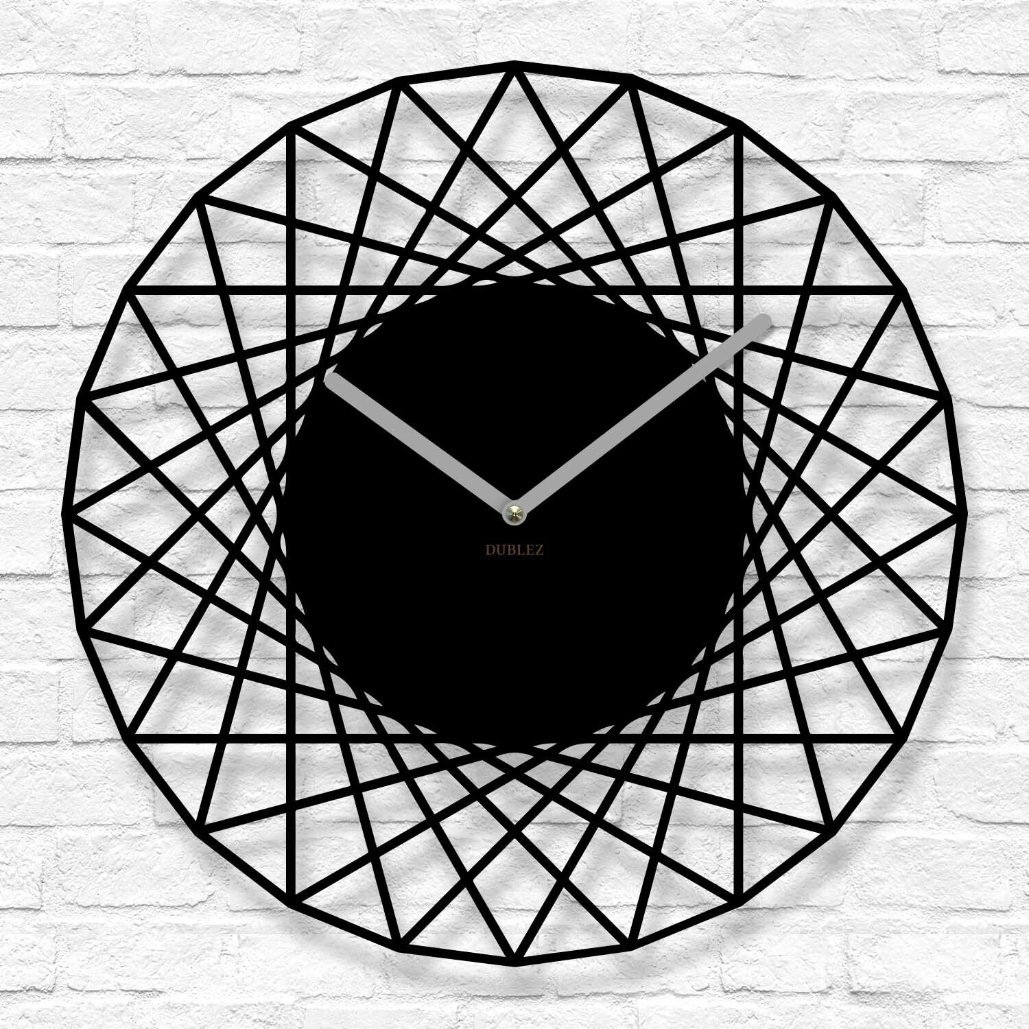 Dizajnové hodiny na stenu - Geometra, Čierna