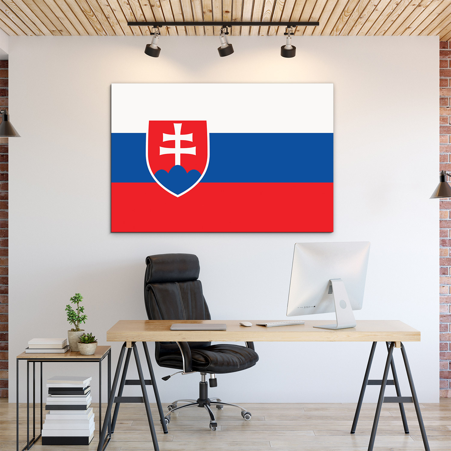 Drevený obraz štátnej vlajky - Slovenská republika