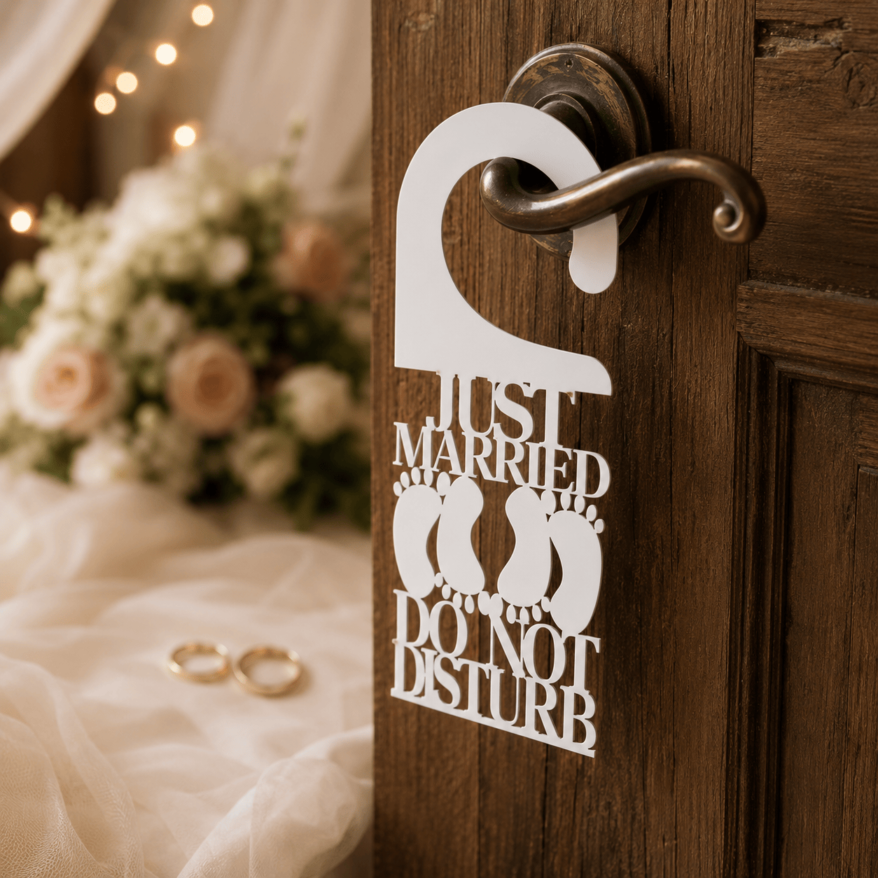 Svadobná dekorácia na dvere - Just Married