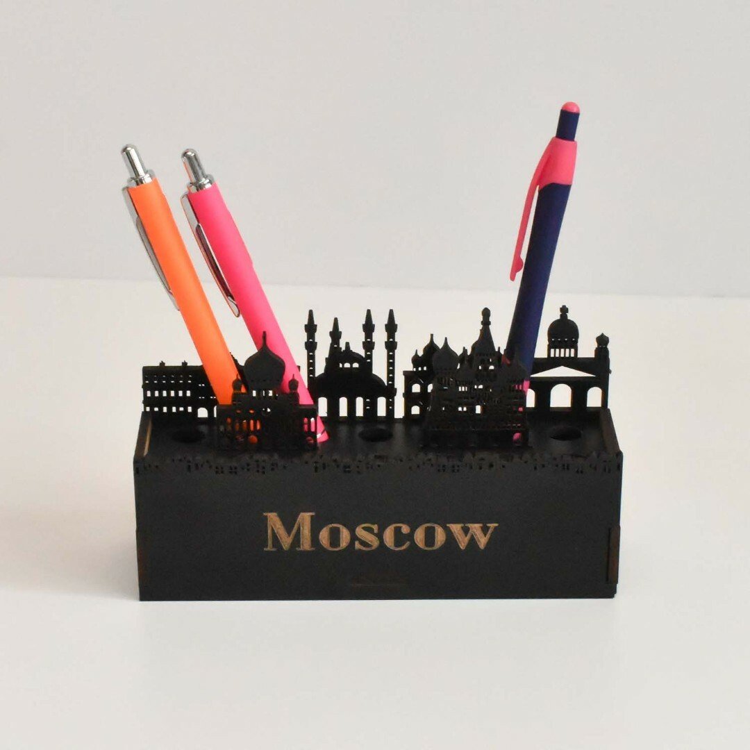 Dřevěný stojan na tužky - Moskva