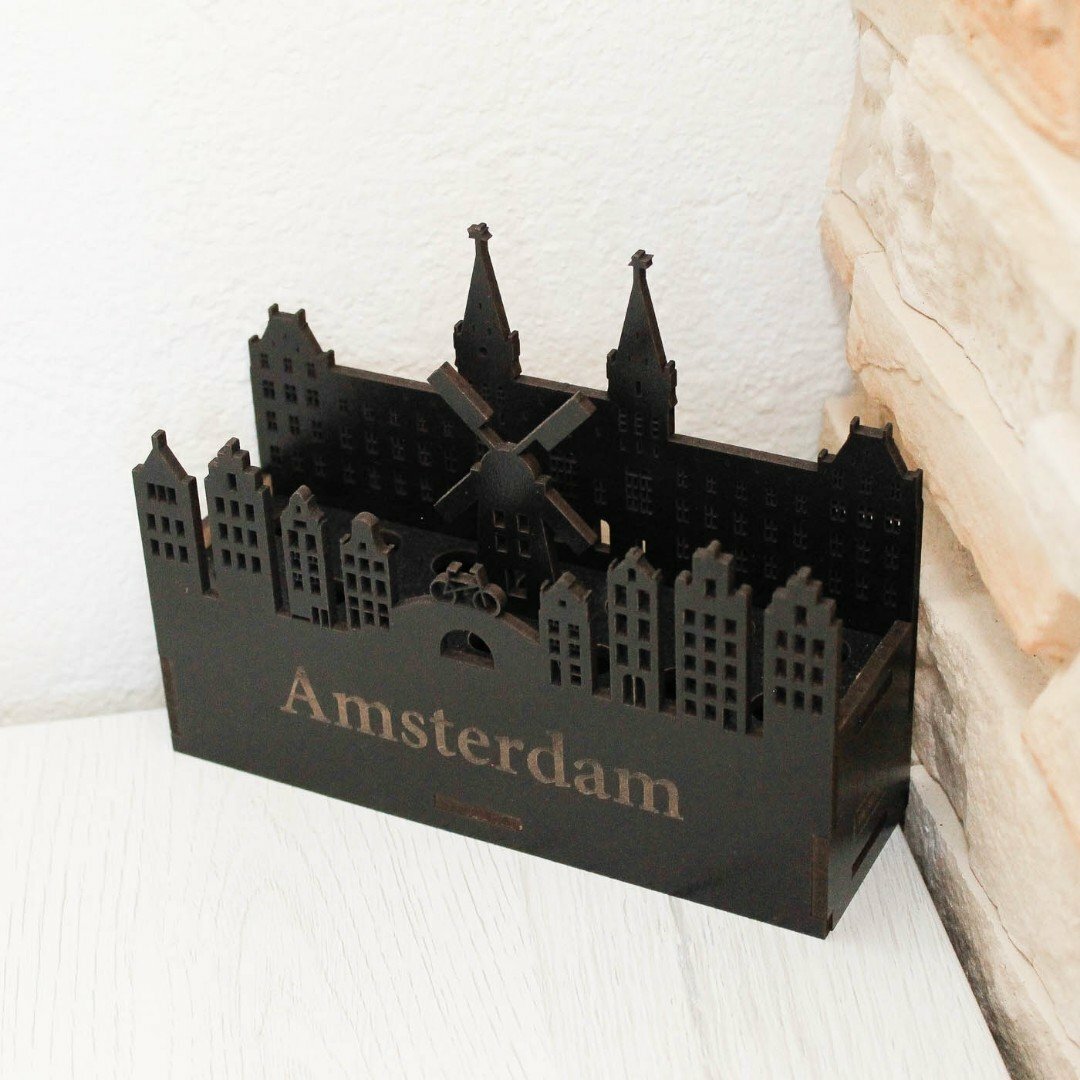 Dřevěný, luxusní stojan na tužky - Amsterdam