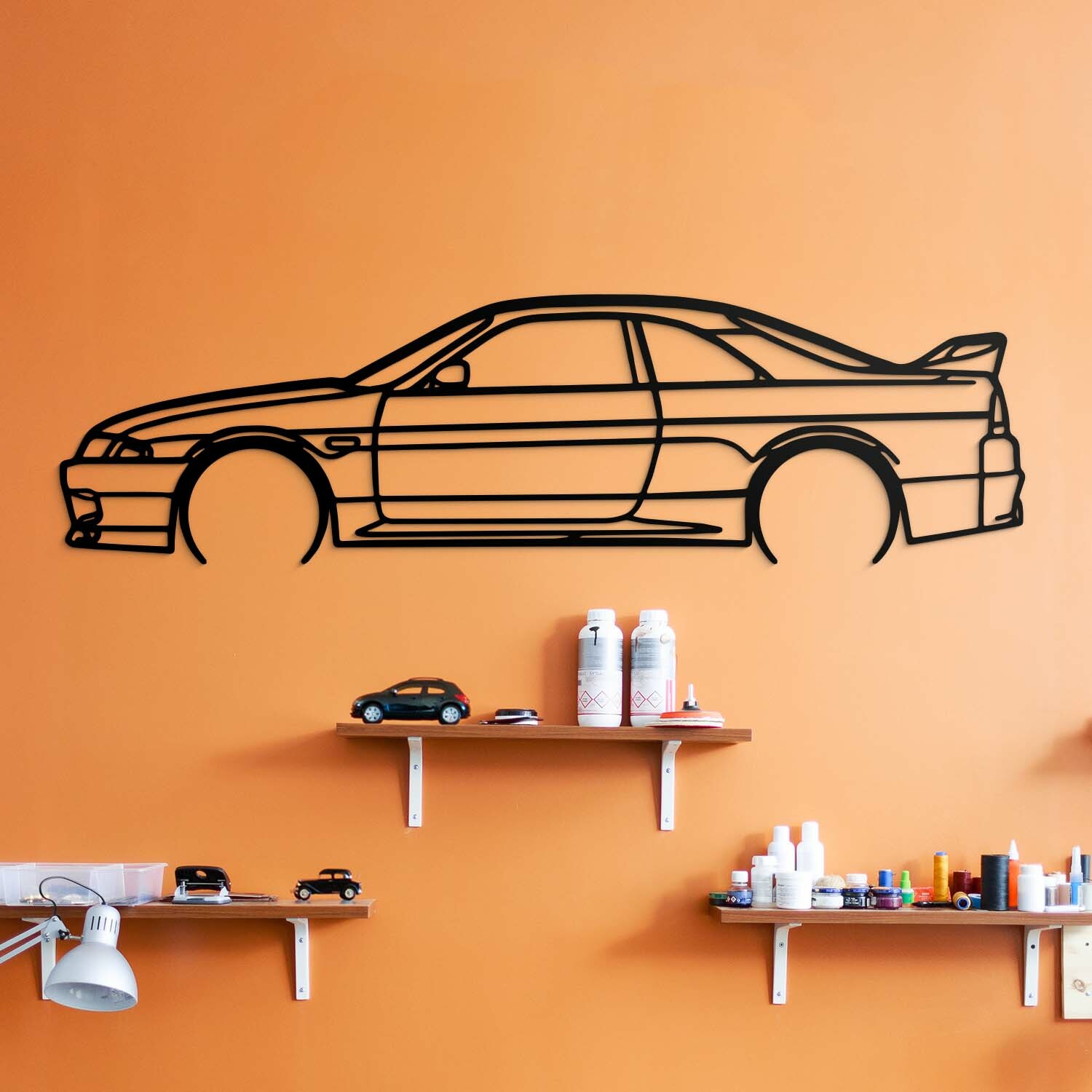 Dřevěná dekorace na zeď - Nissan R33 GT-R