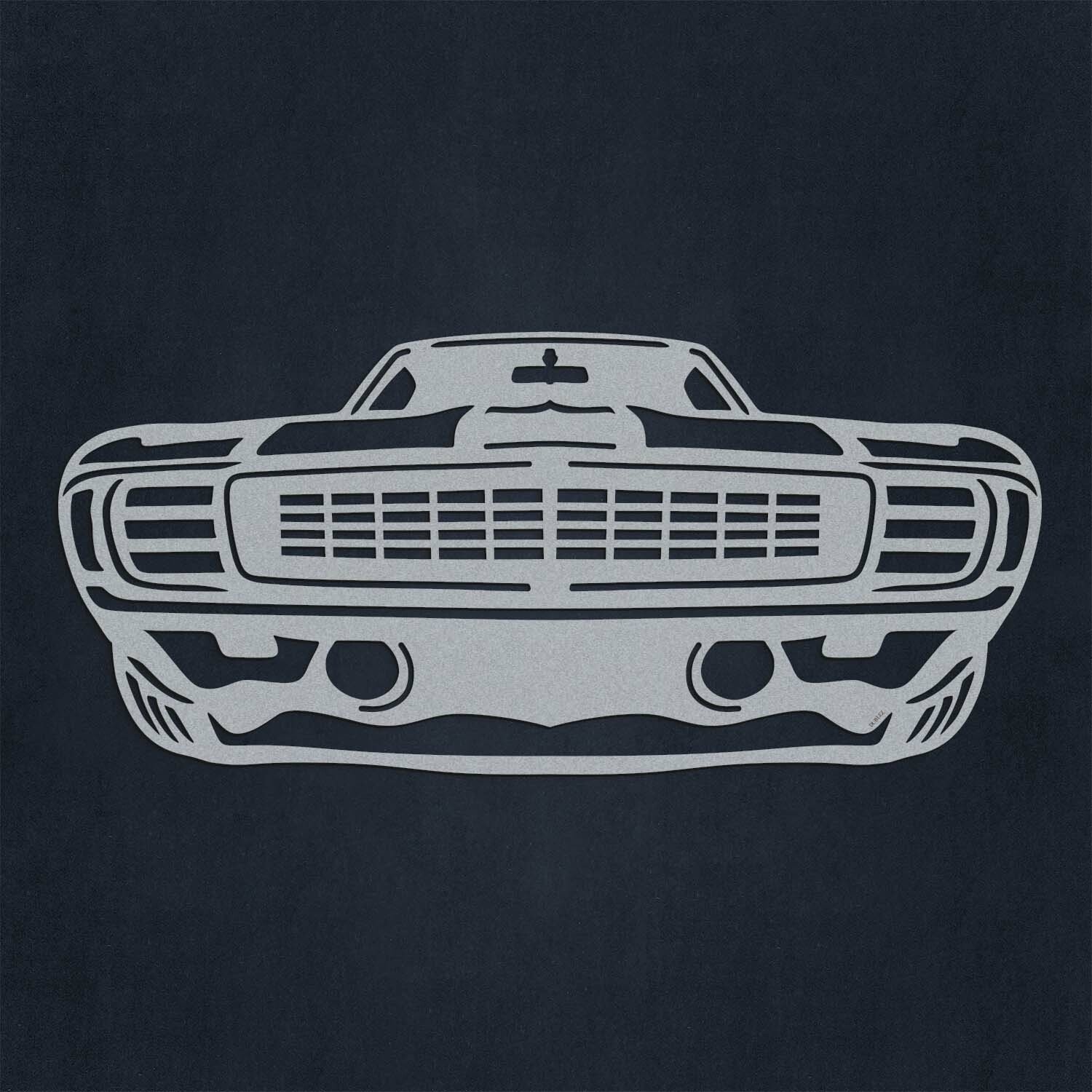 Drevená nálepka auto - Chevrolet Camaro, Strieborná