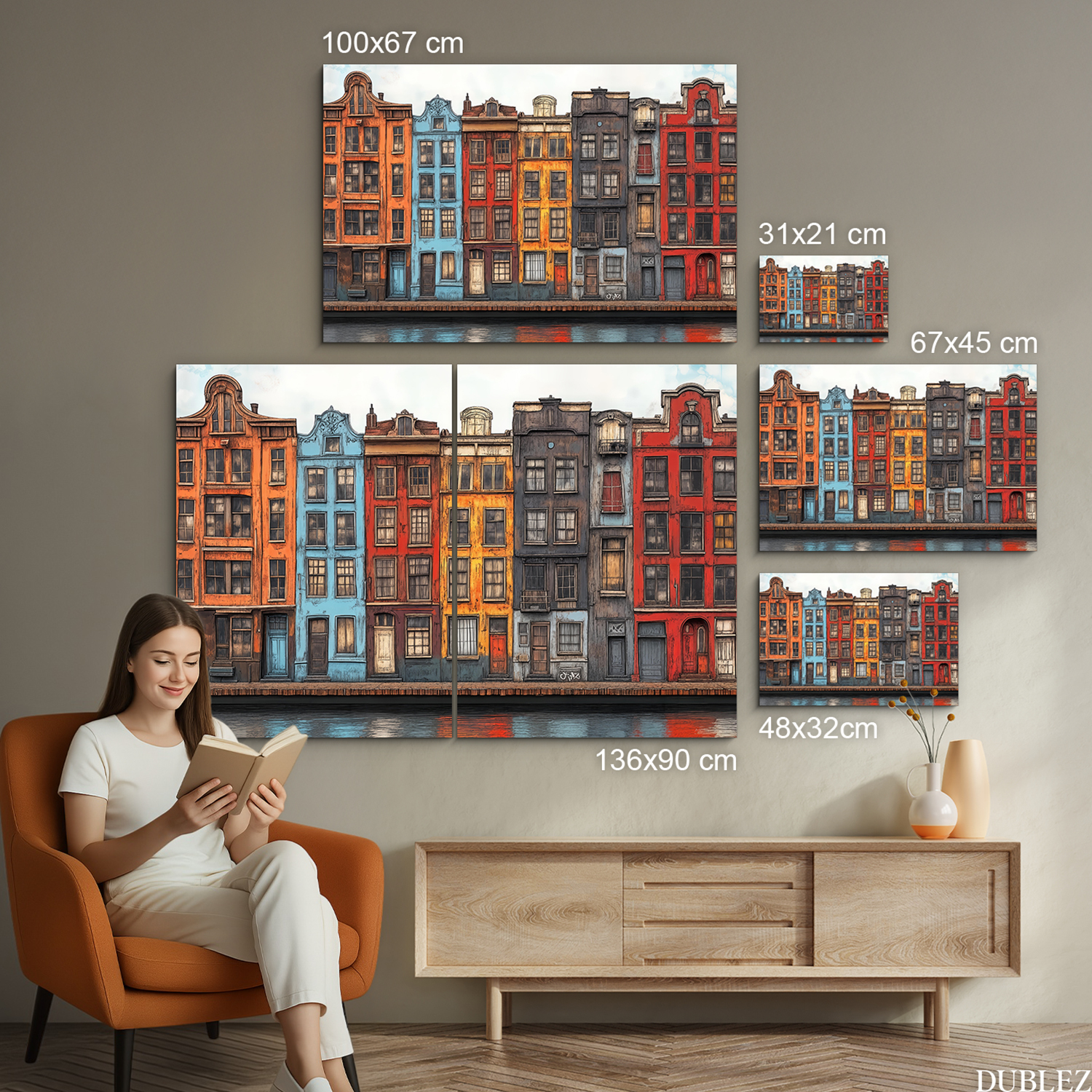 Drevený obraz - Amsterdam
