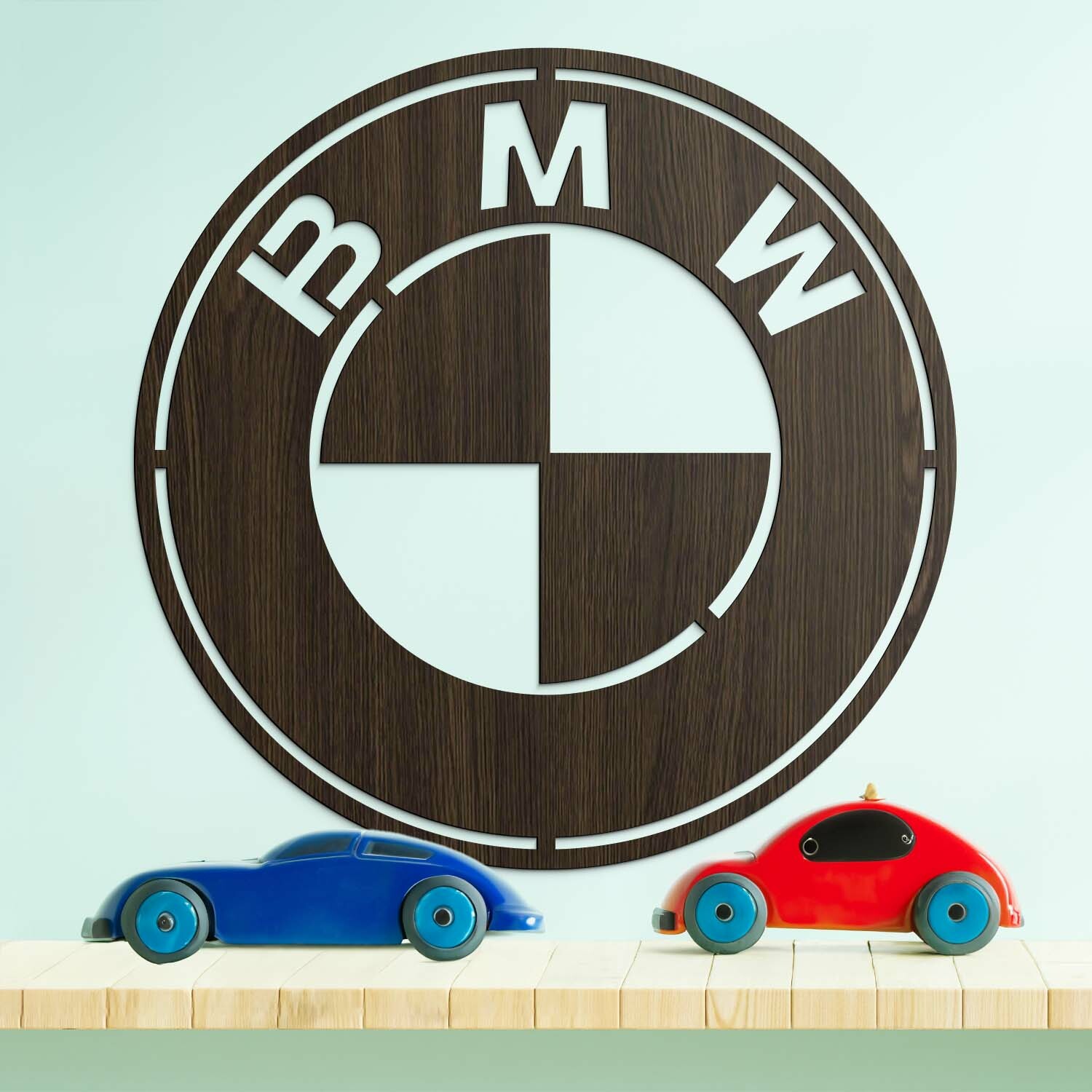 Dřevěné logo značky auta - BMW
