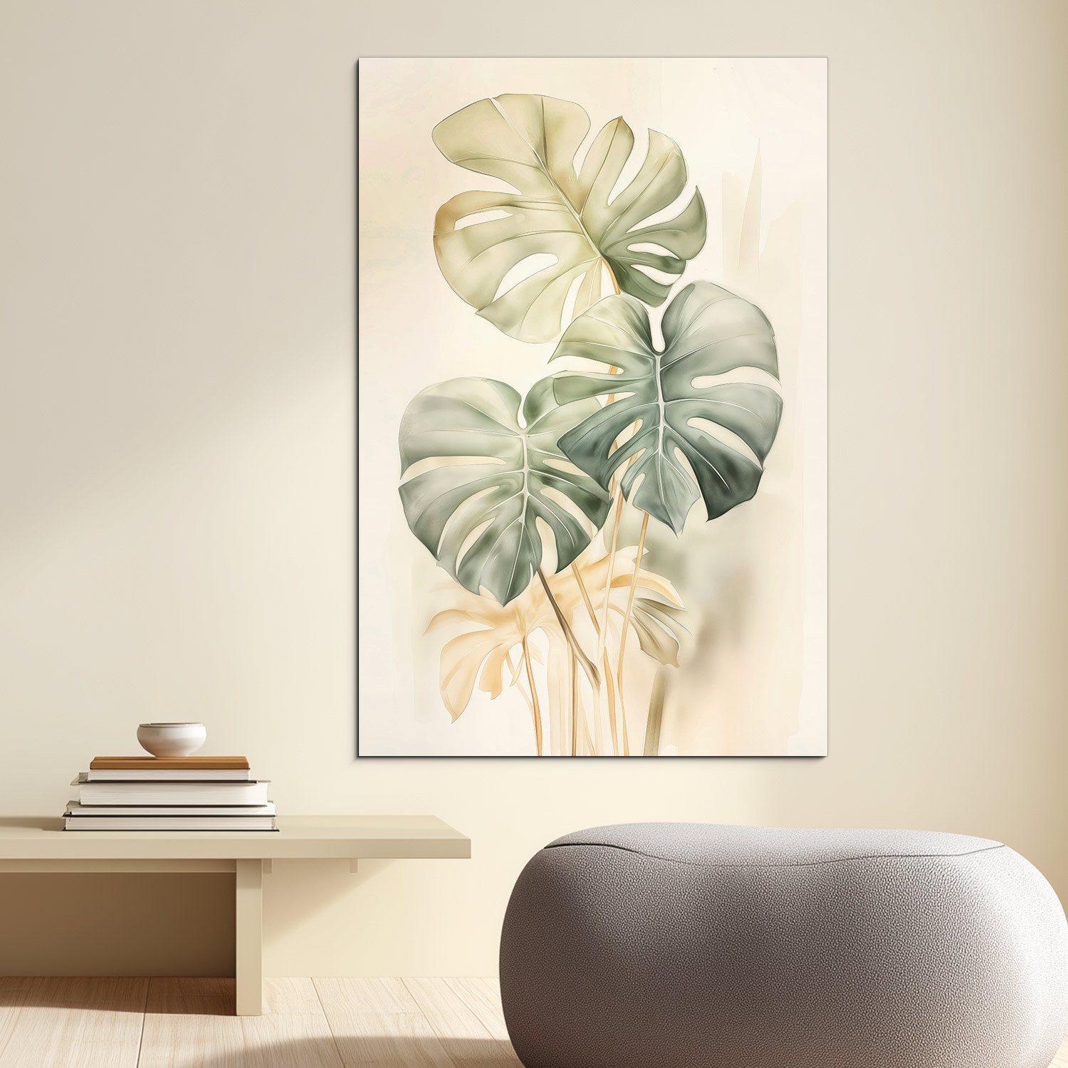 Drevený obraz - Natural Monstera