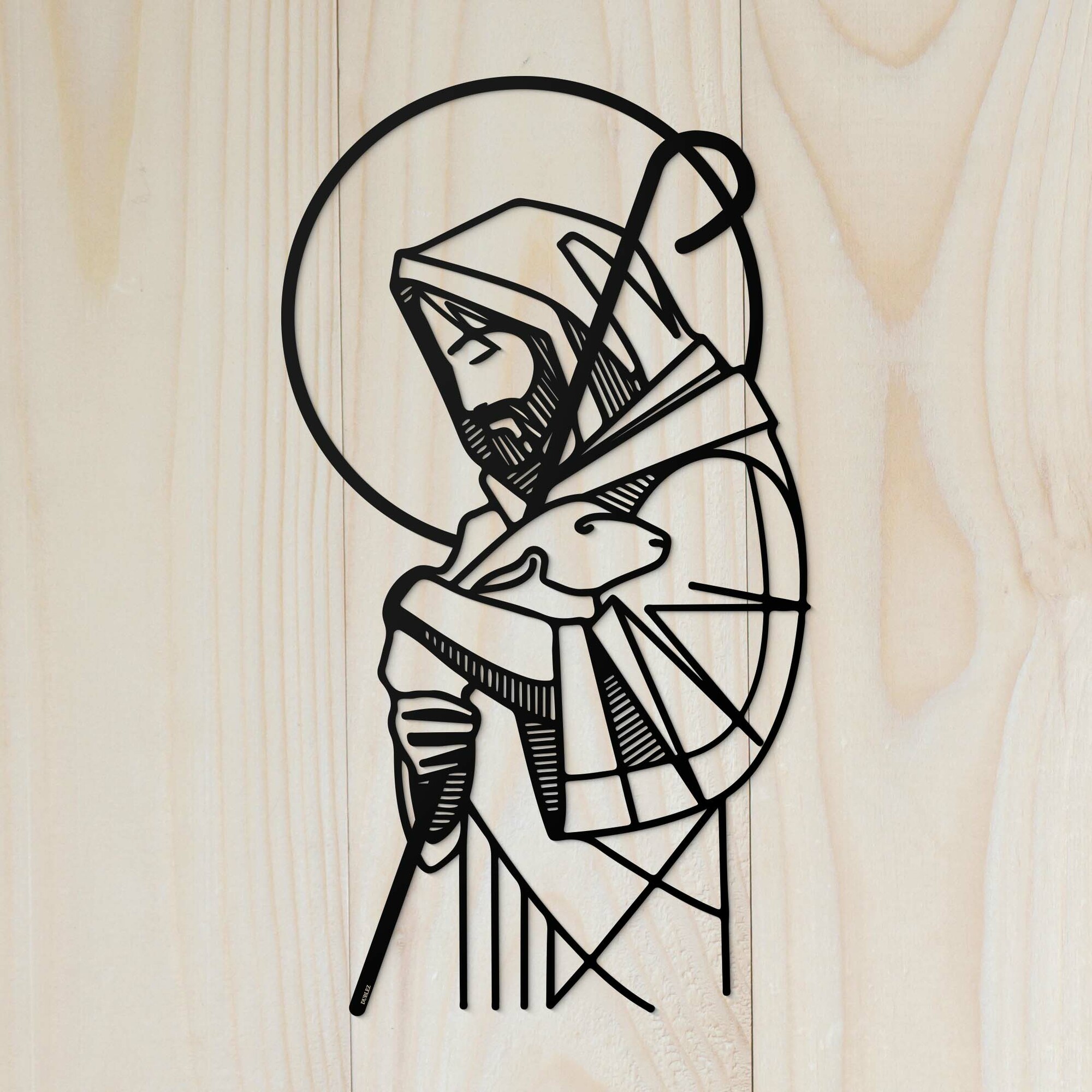 Moderný obraz - Ježiš - Dobrý pastier, Čierna