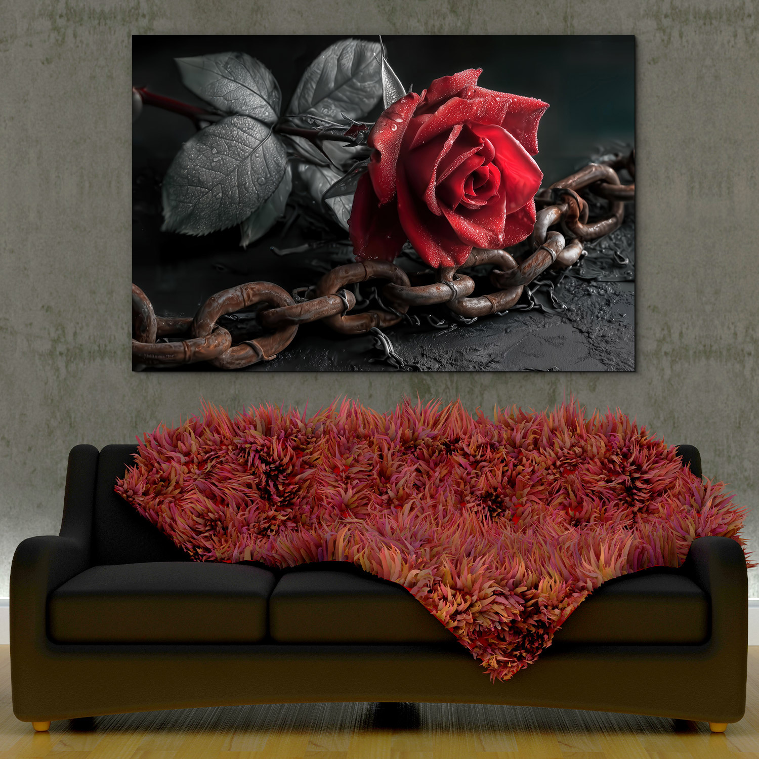 Dark romance obraz - Ruža a reťaz