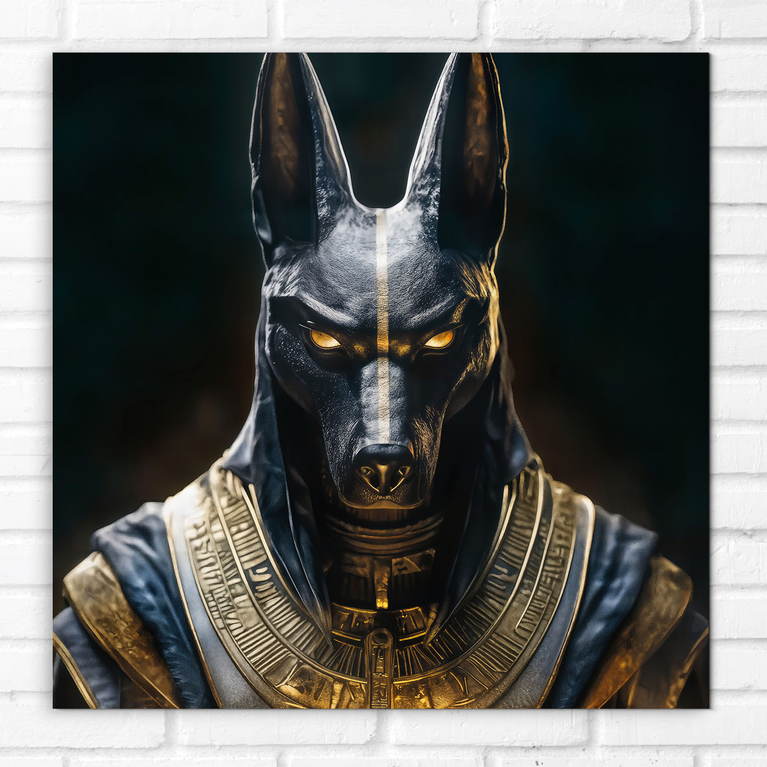 Drevený obraz - egyptský boh Anubis