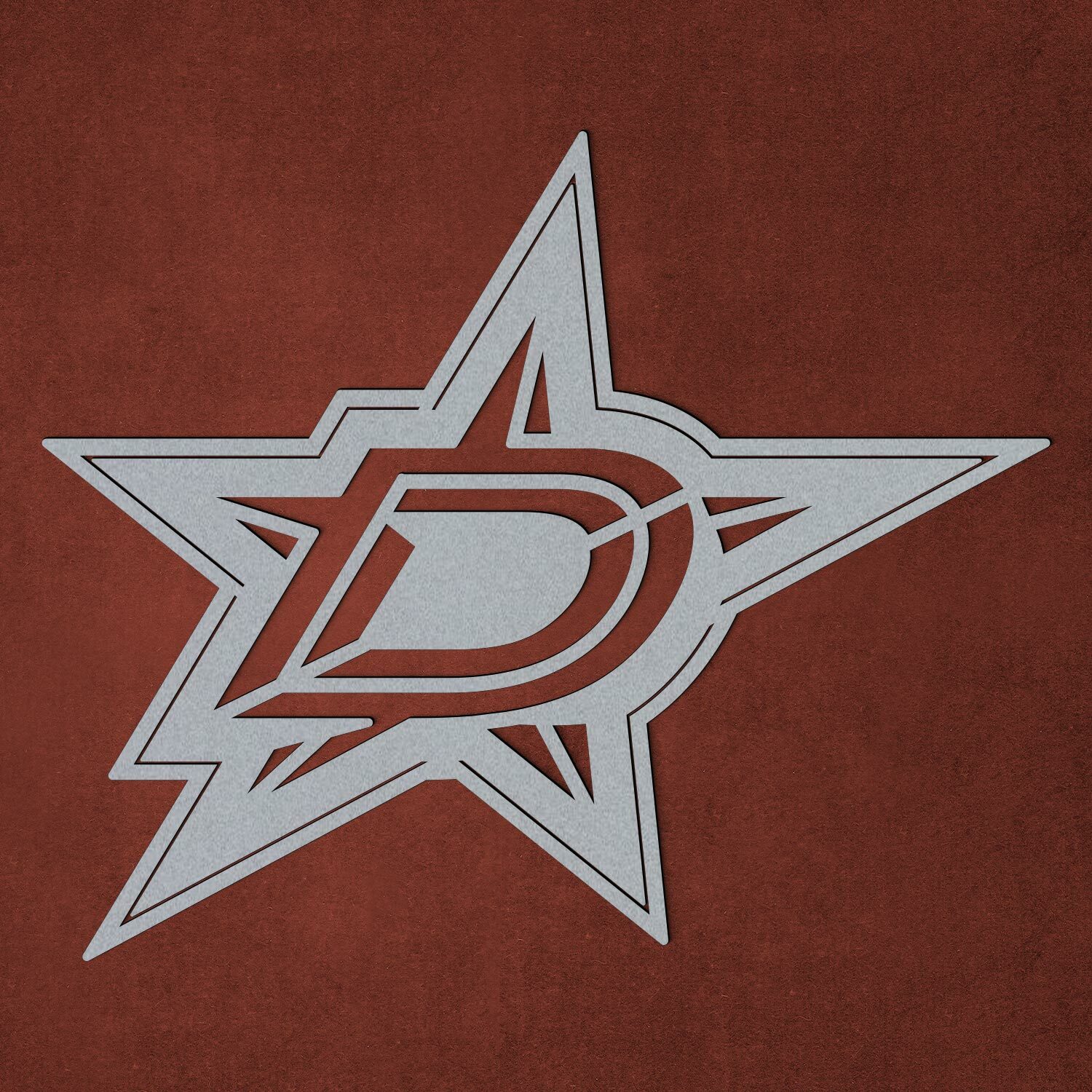 Drevené hokejové logo na stenu - Dallas Stars, Strieborná