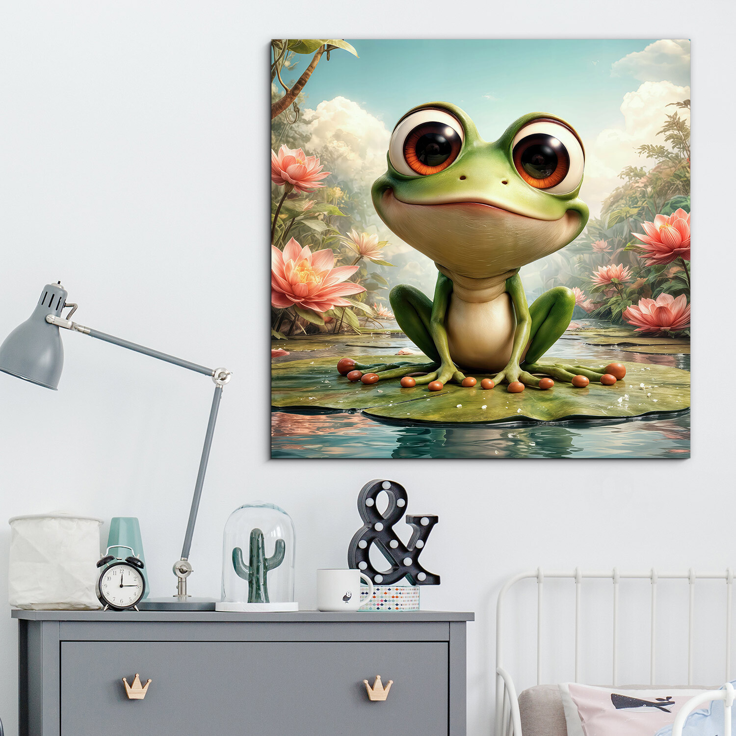 Drevený obraz pre deti - Žabka