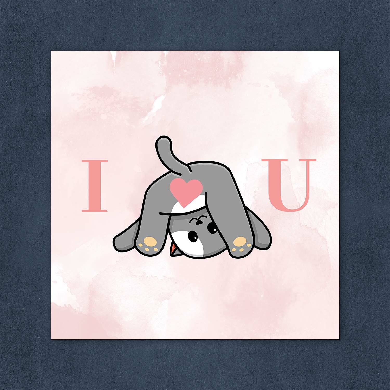 Drevený romantický obraz - I love you
