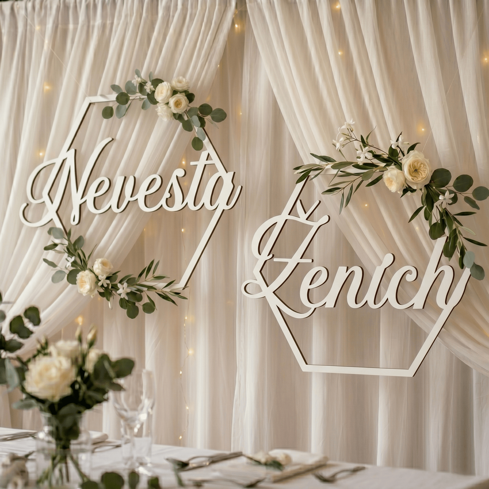 Svadobná dekorácia - Nevesta a Ženích