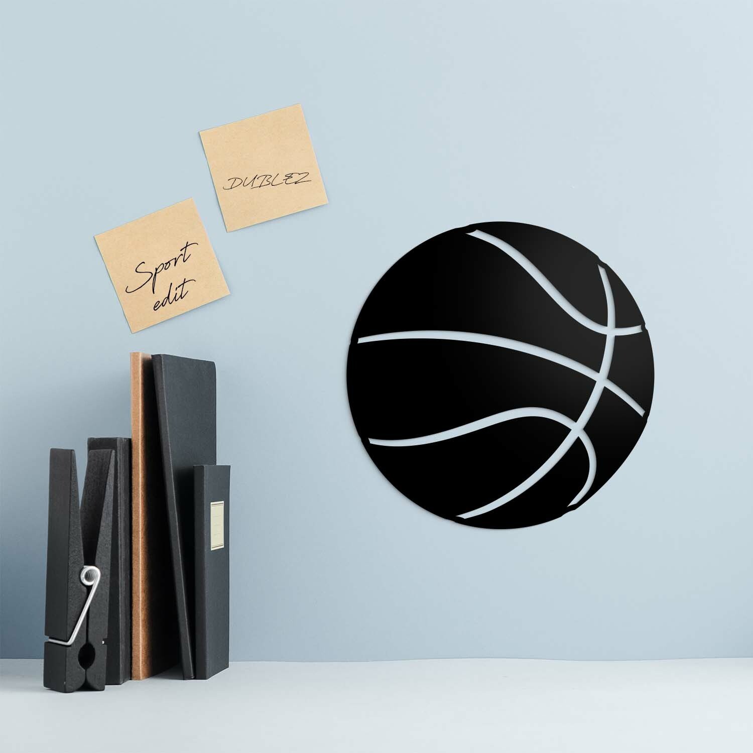 Drevený obraz - Basketbalová lopta, Čierna