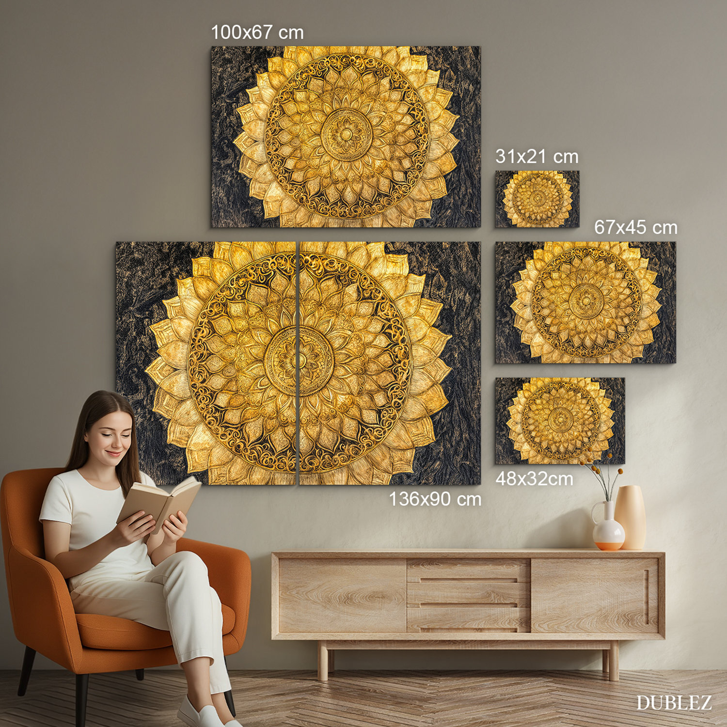 Zlatá mandala slnka