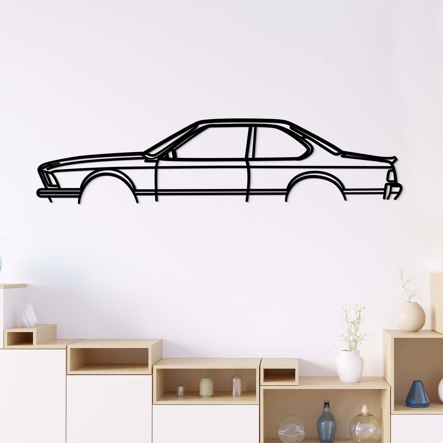 Drevená silueta auta na stenu - BMW 650 CSi