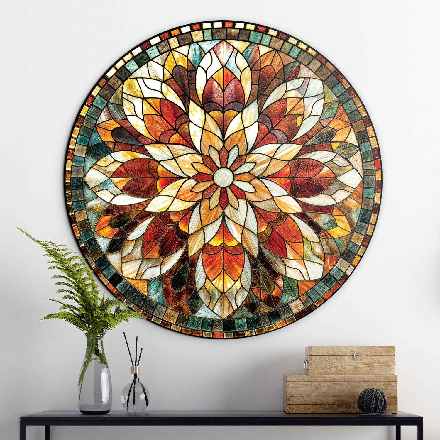 Drevená mandala na stenu - Farby sveta