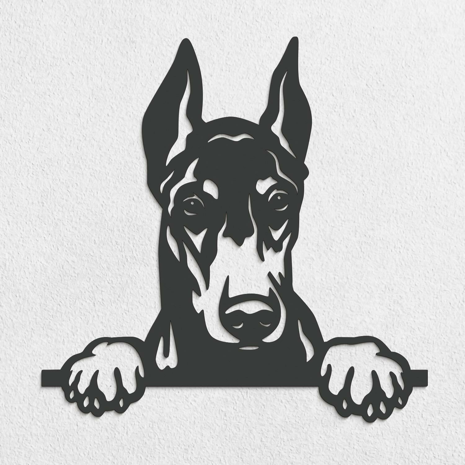 Drevená dekorácia na stenu - Pes Doberman