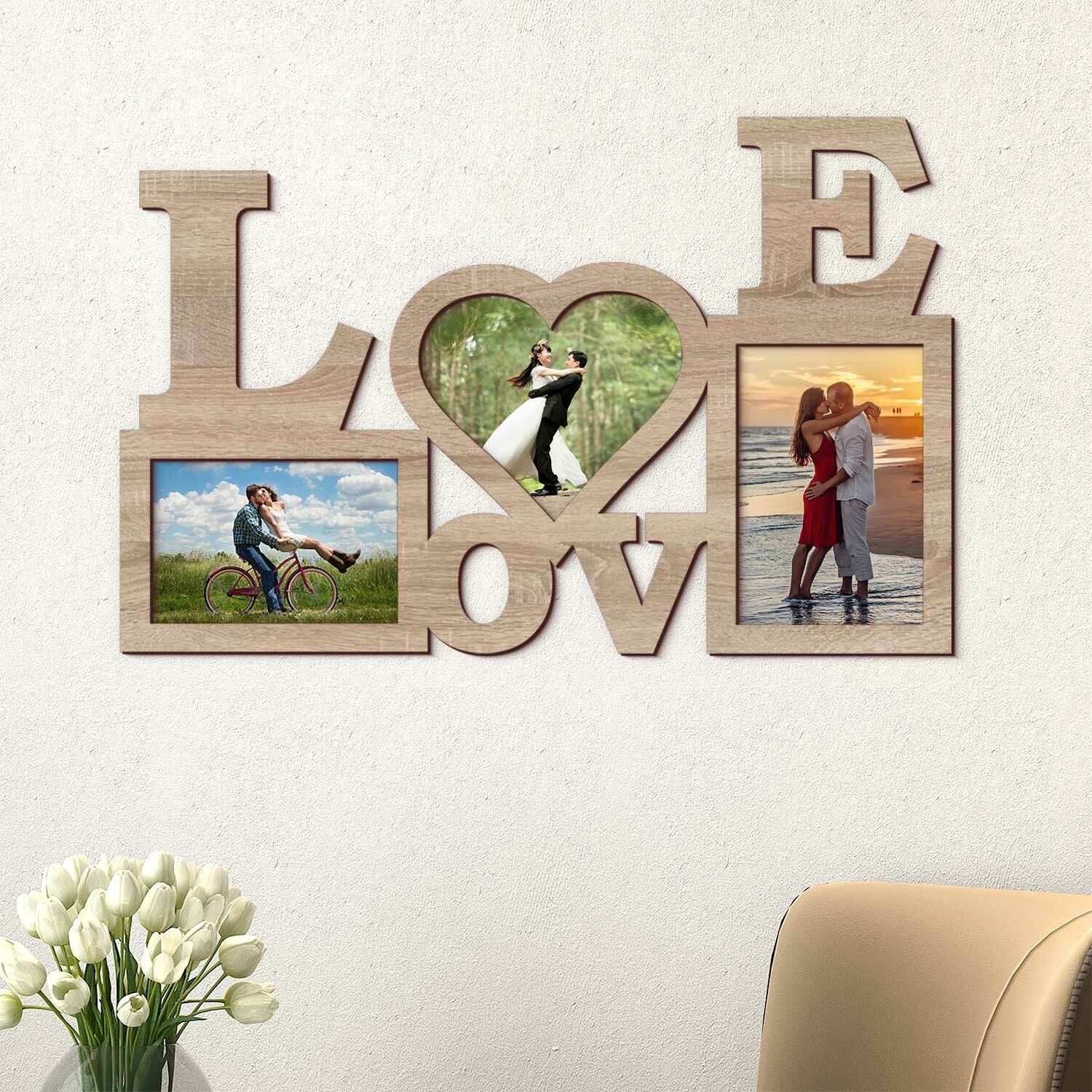 Dřevěné rámečky na fotky - Love 