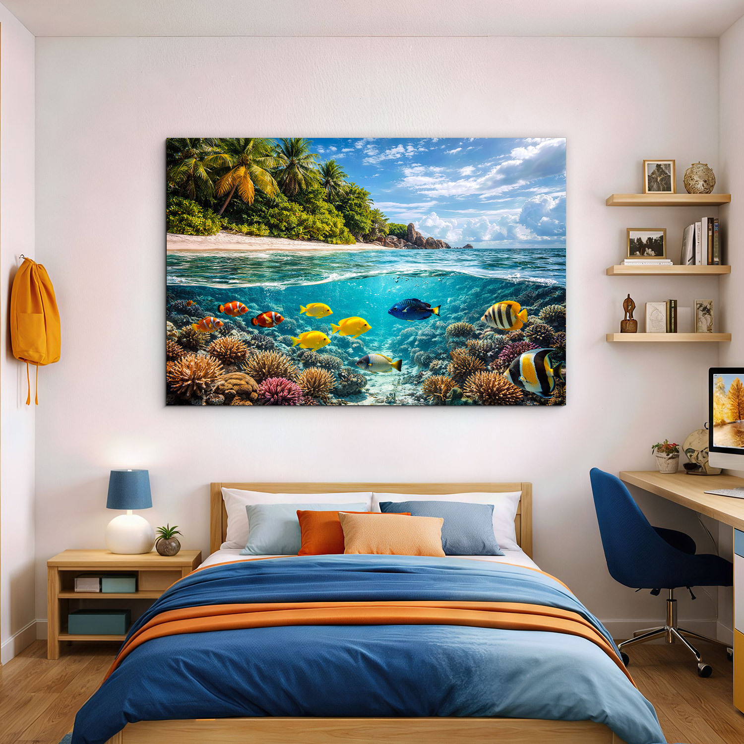 Drevený obraz rybiek - Podmorský svet