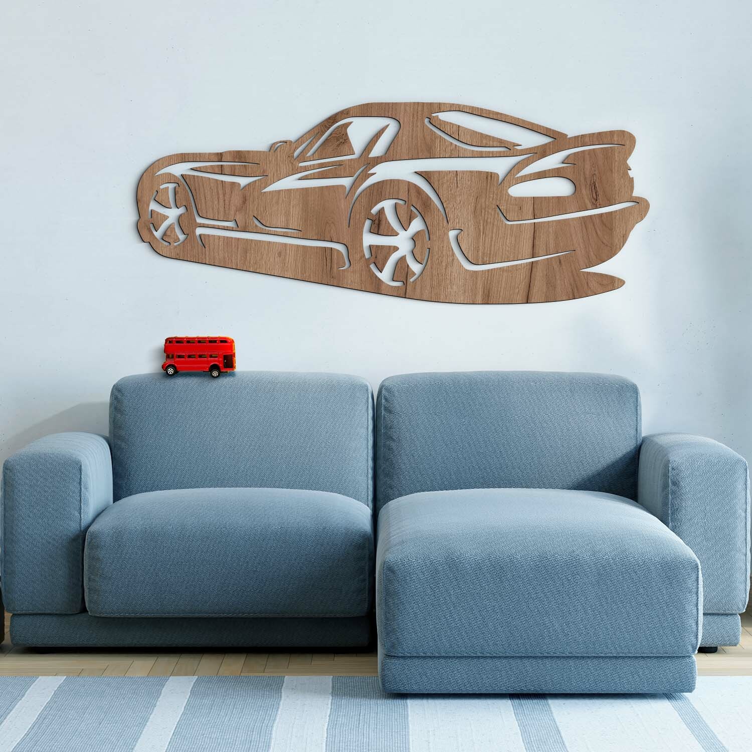Dřevěná dekorace na zeď - Auto Dodge Viper
