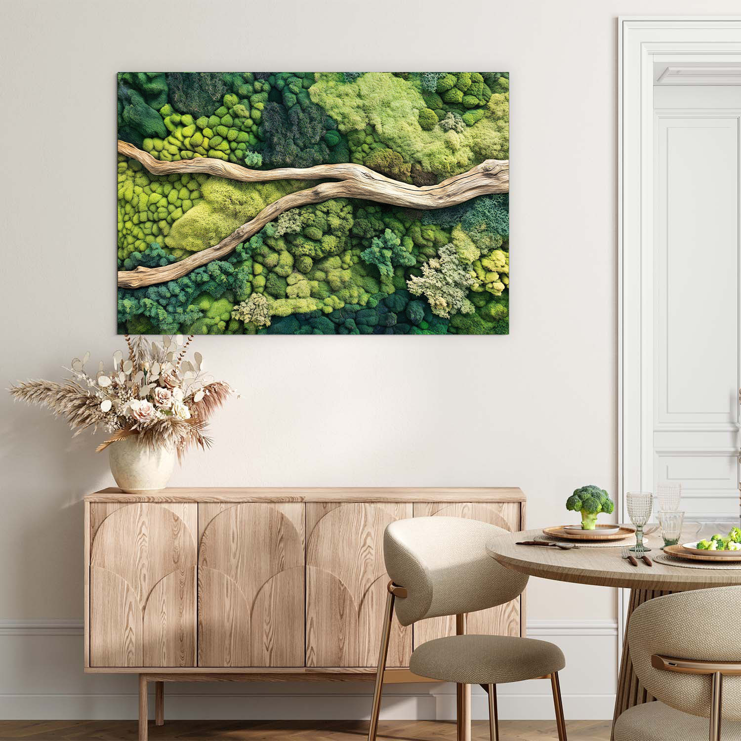 Imitácia machového obrazu - Konár v lese