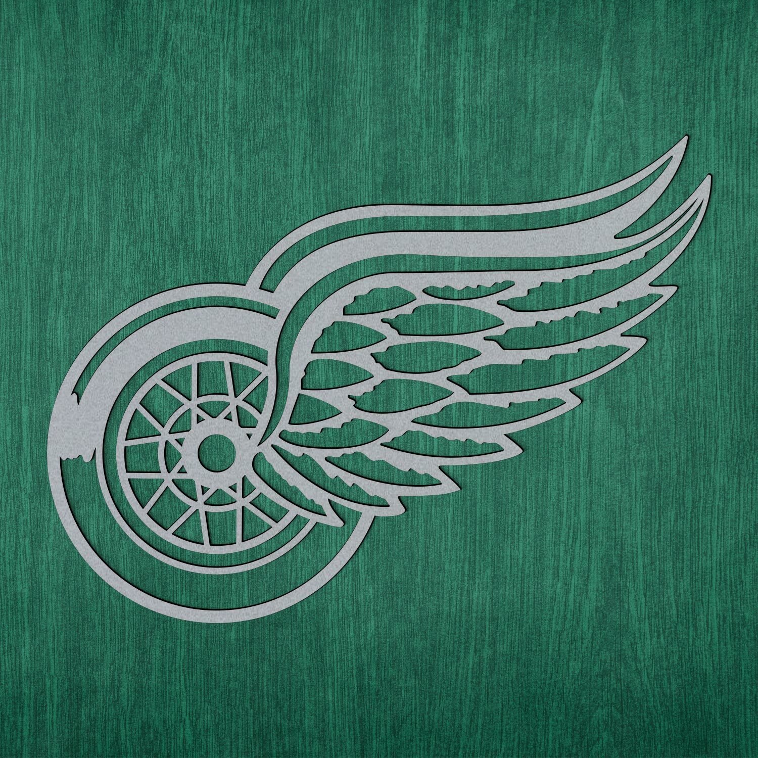 Drevené logo - Detroit Red Wings, Strieborná