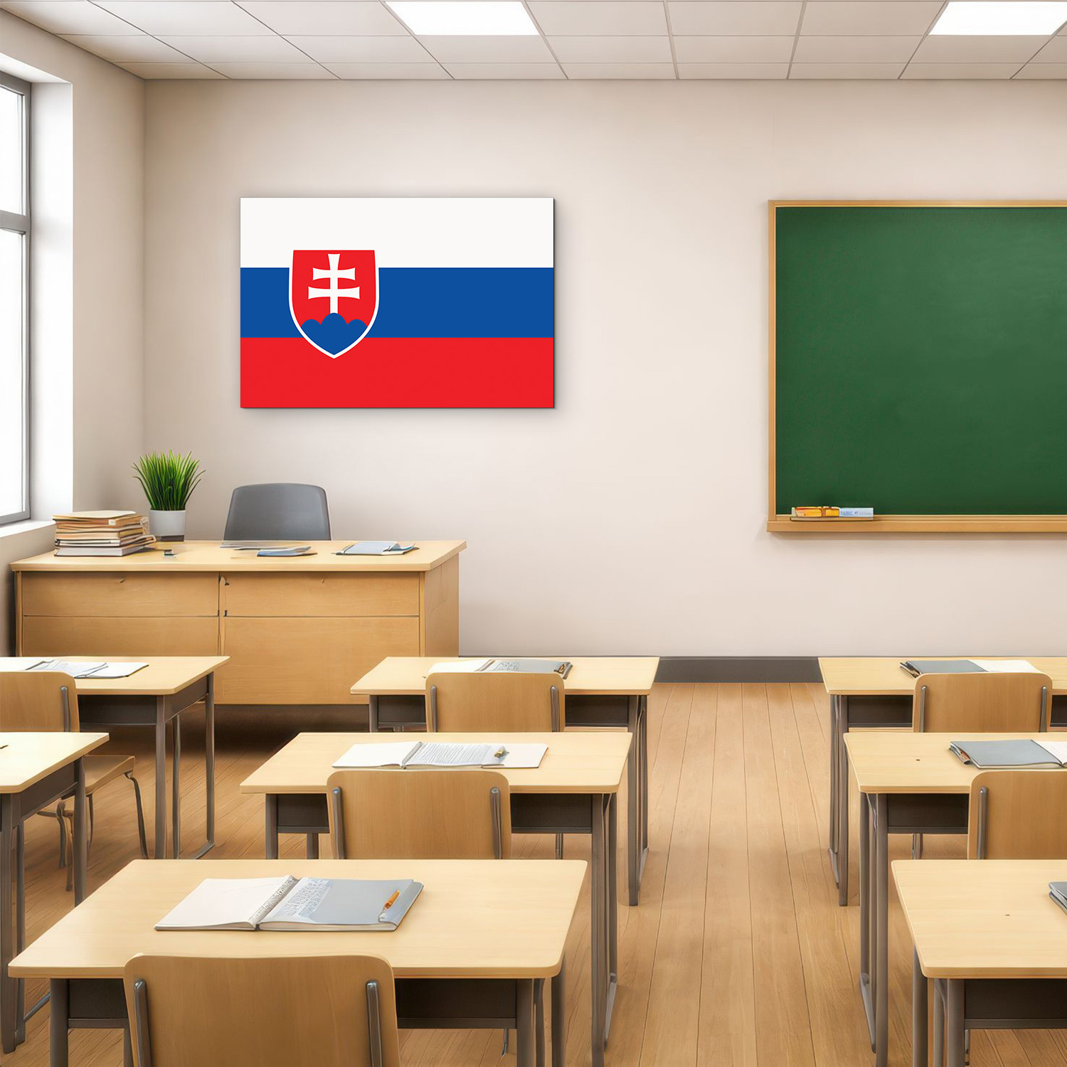 Drevený obraz štátnej vlajky - Slovenská republika