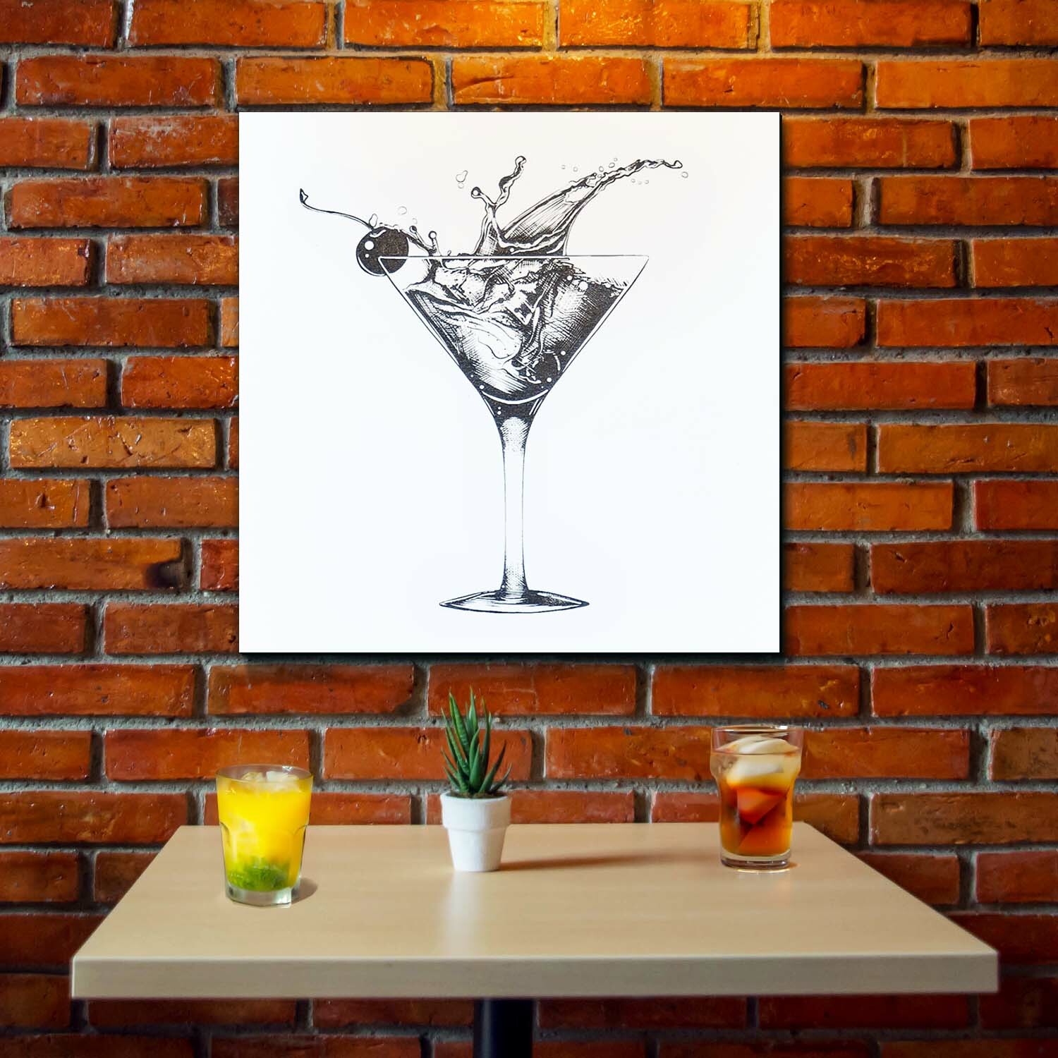 Drevený gravírovaný obraz do baru - Koktail | DUBLEZ