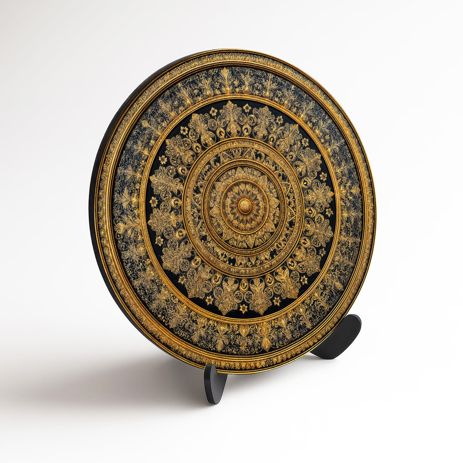 Zlato-čierna mandala na stenu - Royal