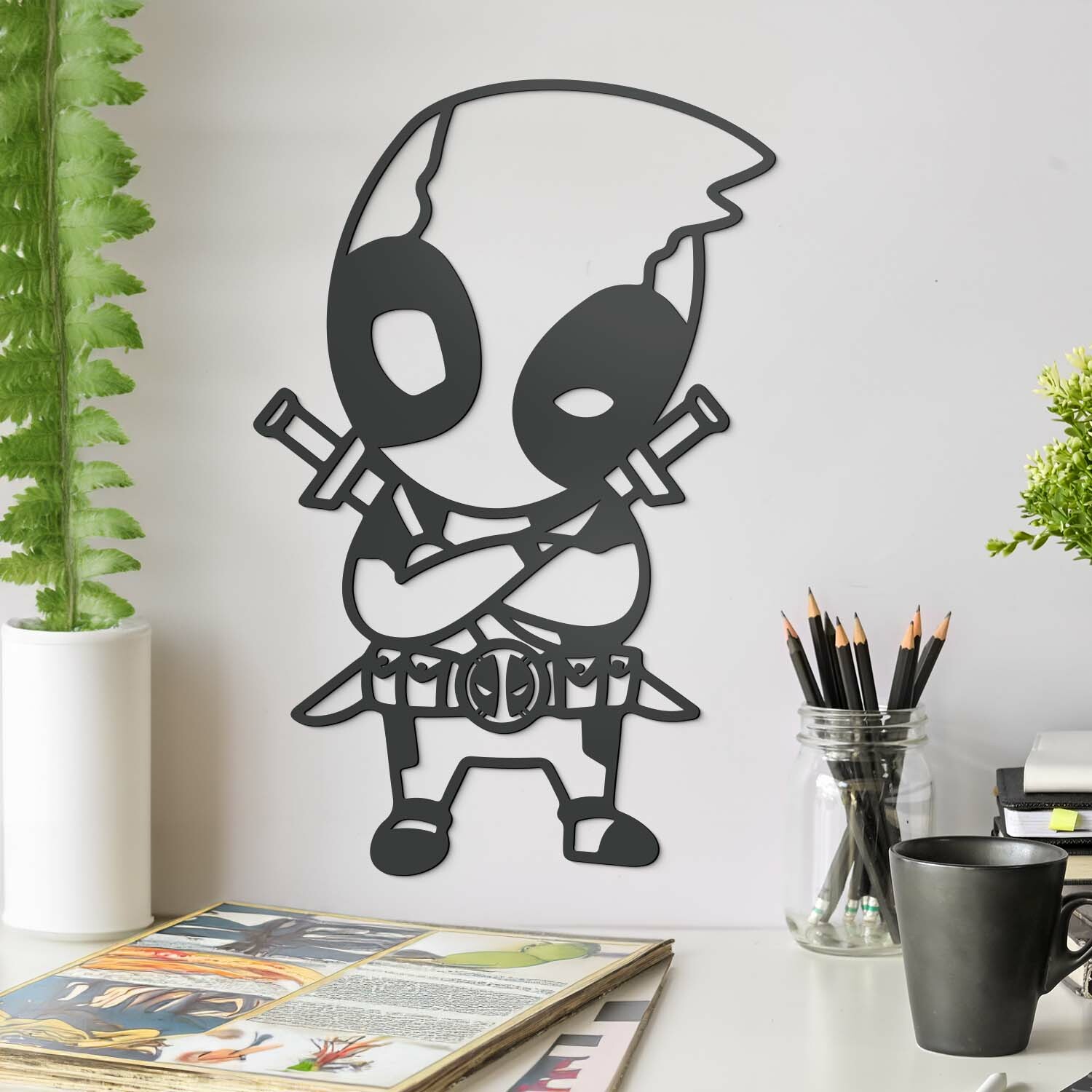 DUBLEZ | Obraz na stěnu - Kreslený Deadpool