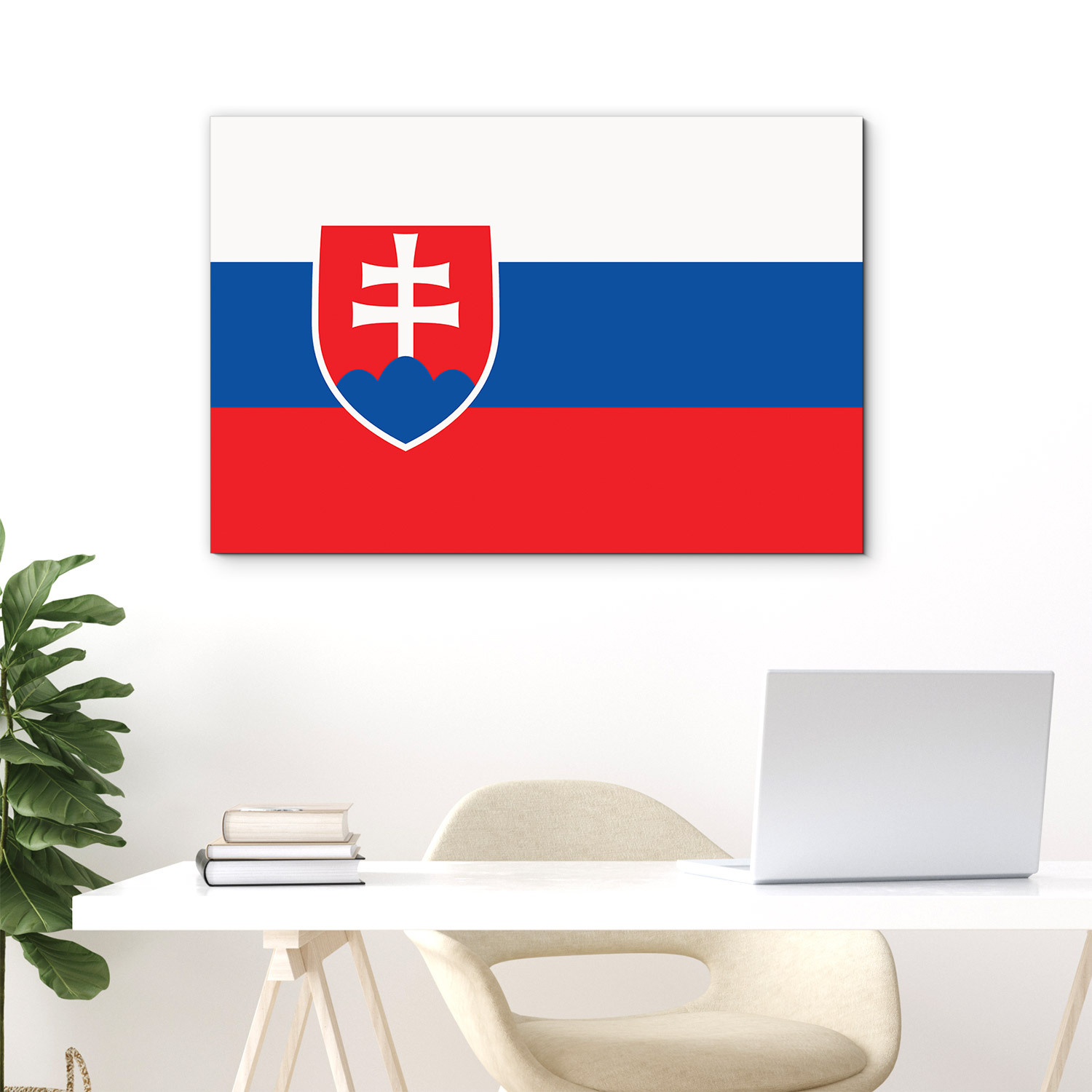 Levně Dřevěný obraz státní vlajky - Slovenská republika