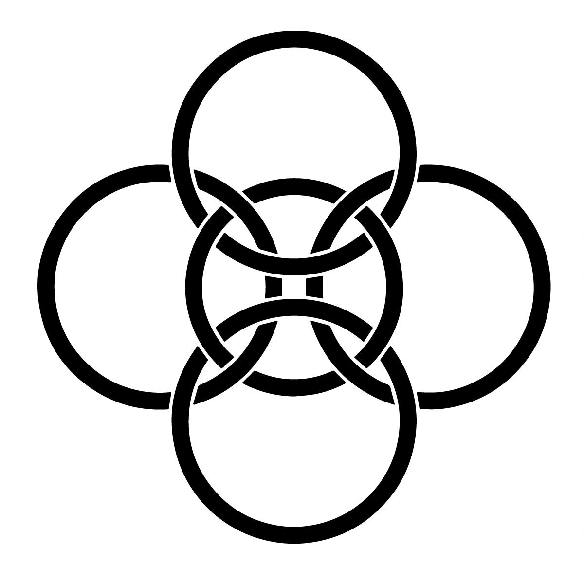 Keltský symbol prepojenia 5 kruhov - Ilustrácia