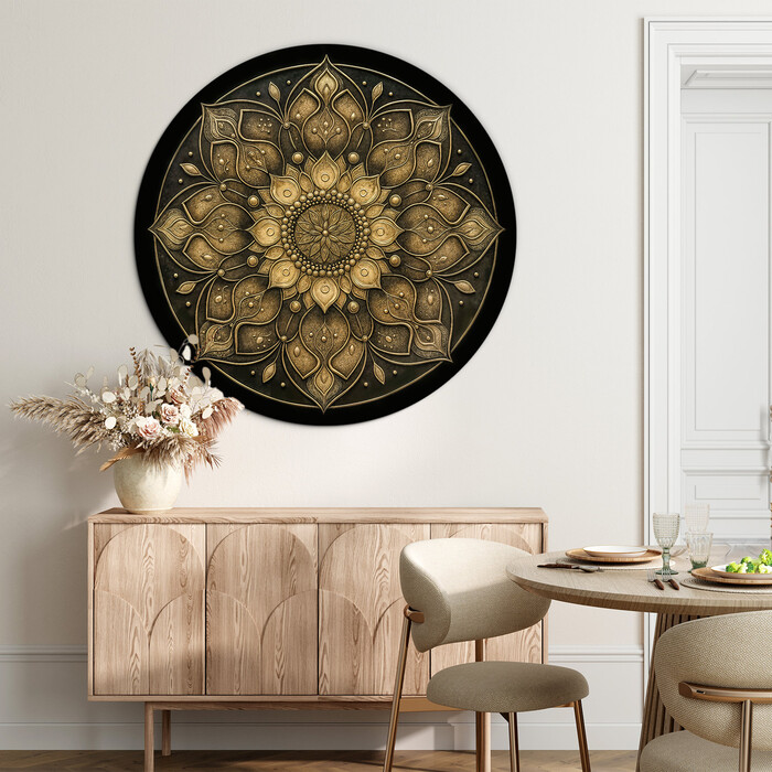 Elegant gold wall mandala