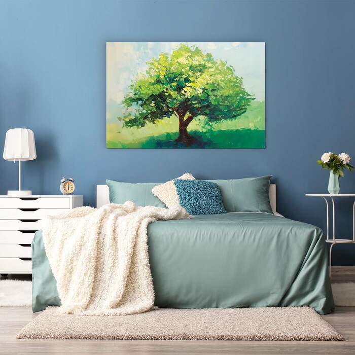 Green Wall Art - Painted Tree