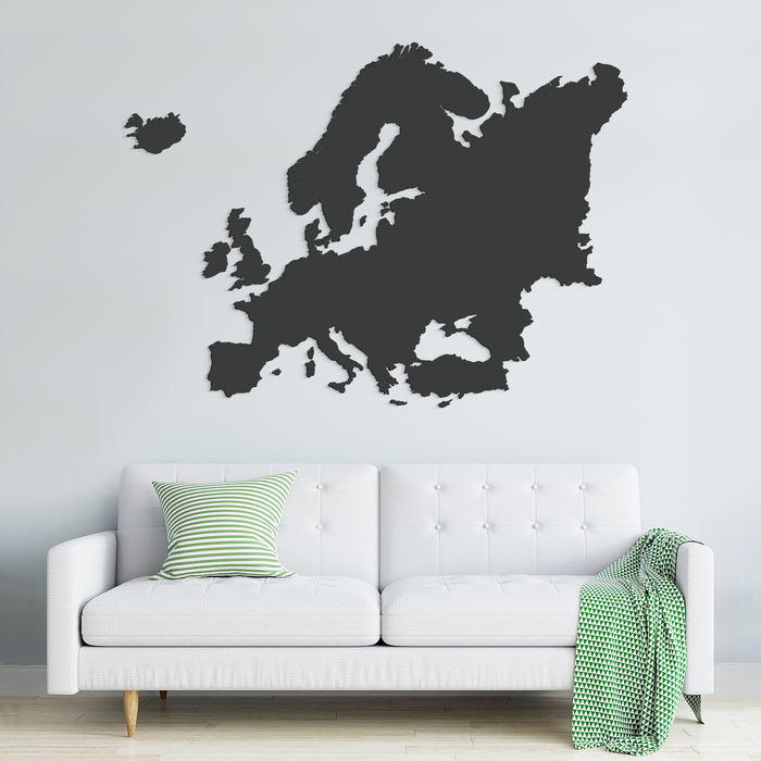 Európa térkép fából – gravírozott kontúrral