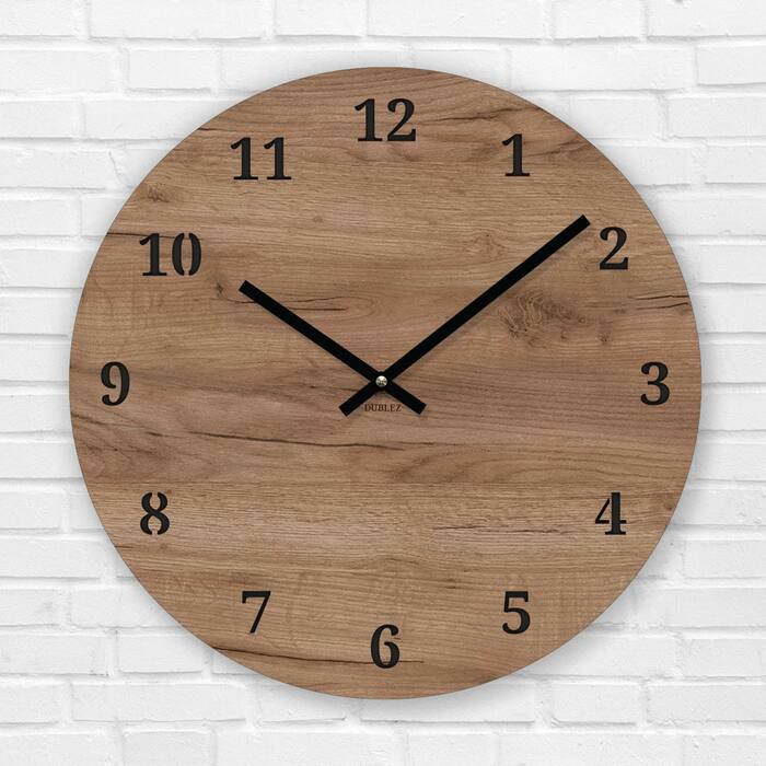 Ceas de perete decorativ - Basic | Stejar pentru tutun