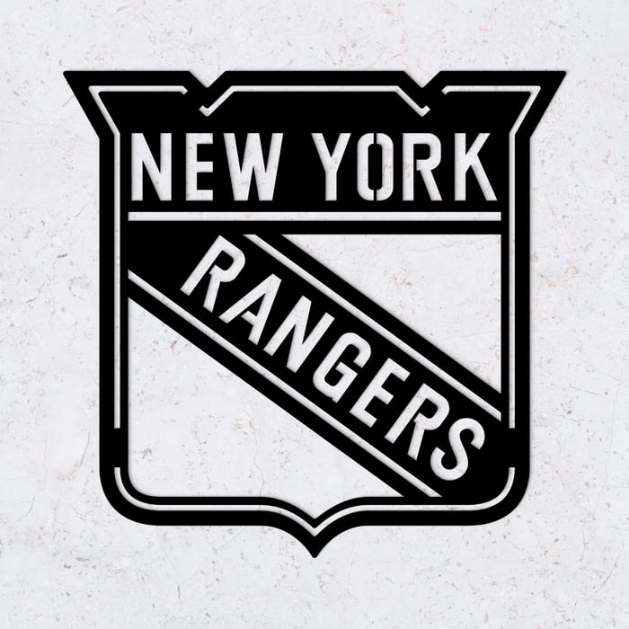 Hokejové logo NHL z dreva - New York Rangers | Čierna