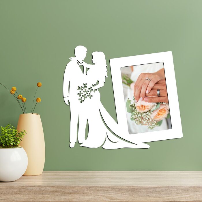 Wedding Photo Frame on the Wall | White