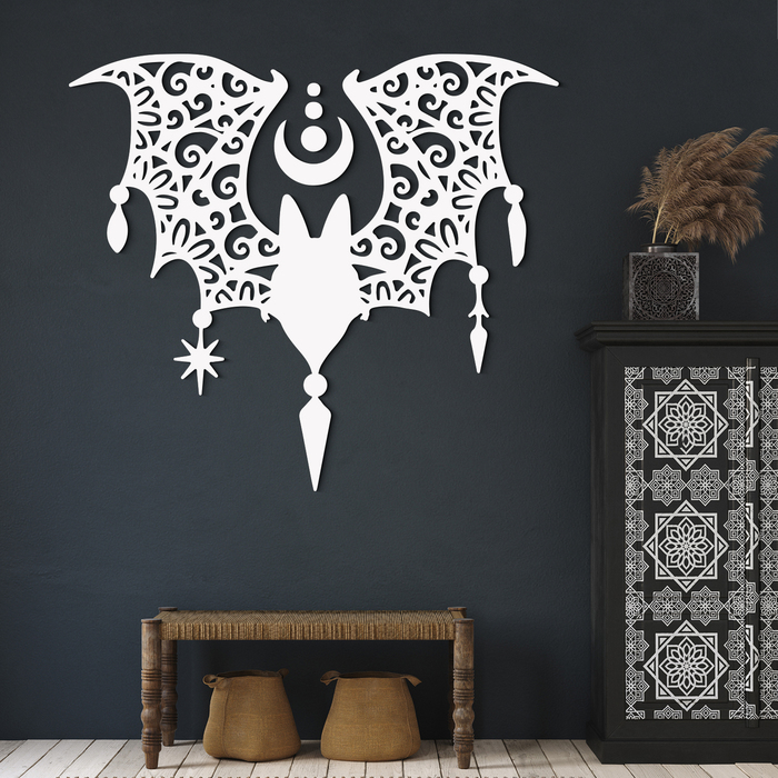 Mandala mistică a animalului - Liliac | Alb