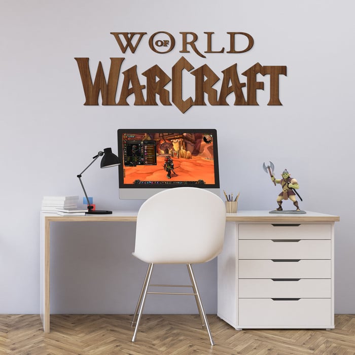 Dřevěné logo na zeď - World of Warcraft | Ořech