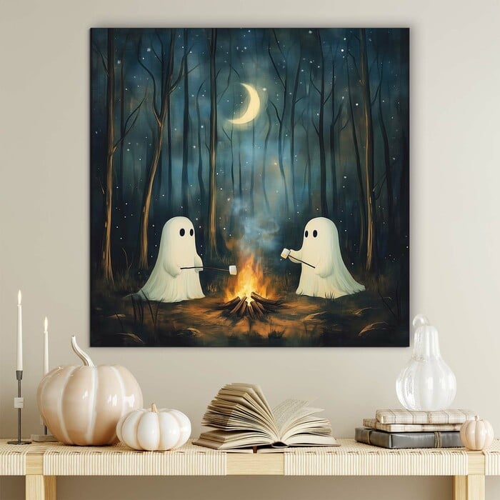 Children&#039;s Halloween Wall Art - Ghosts in the Forest