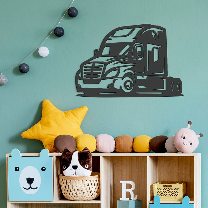 Wooden Wall Art - Truck | Anthracite Gray