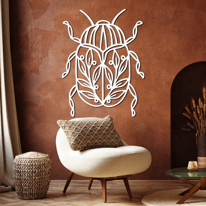 Wooden wall decoration - Scarab | White