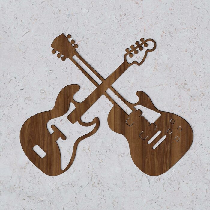 Wooden Wall Art - Guitars | Walnut