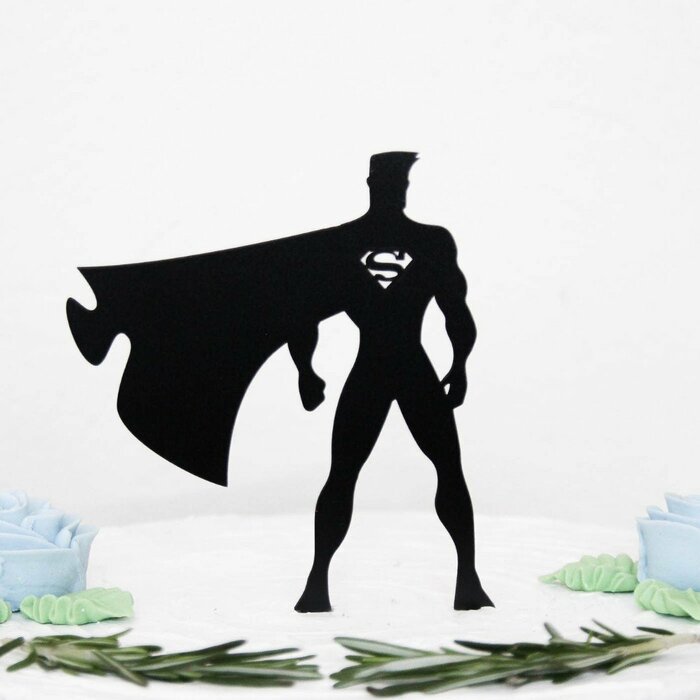 Postavička na tortu - Superman | Čierna