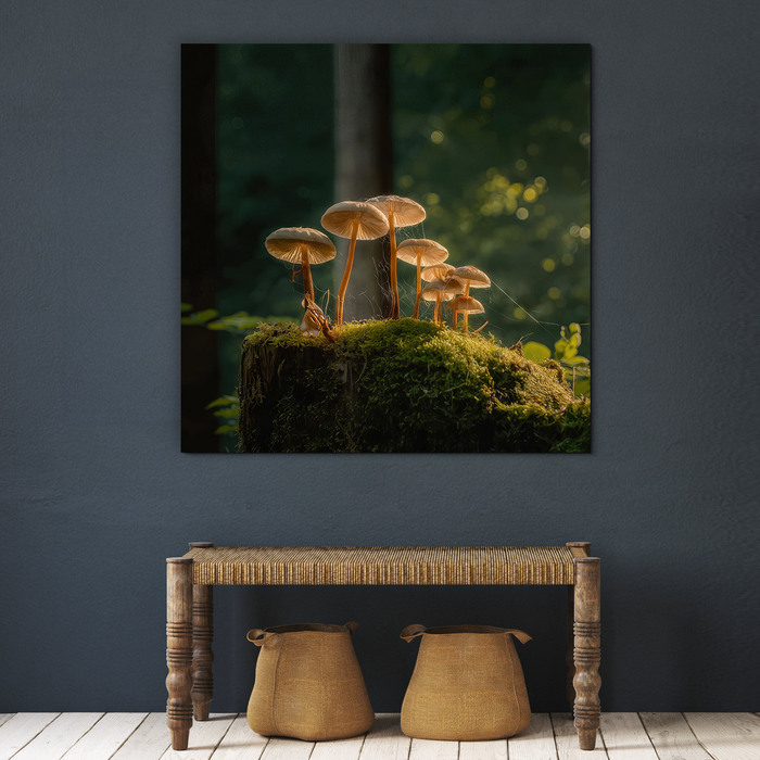 Wooden picture - Forest mushrooms